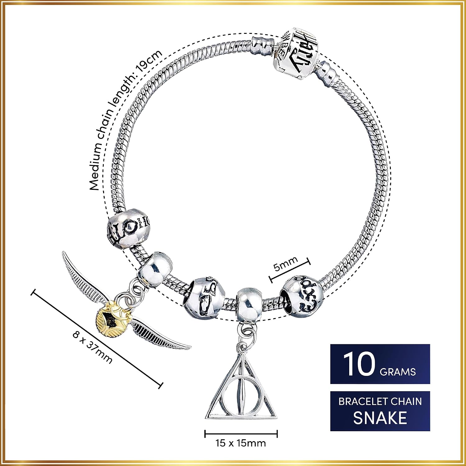 HARRY POTTER — Bracelet à breloques plaqué argent – Image 5