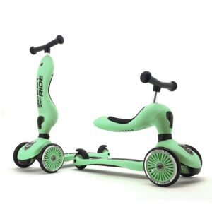 Scoot and Ride Highway Kick 1-Scoot & Ride 2 en 1 Kickboard avec siège , Vert (kiwi), 57.5 x 17.5 x 26.5 cm