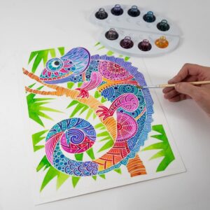 Alternative view of SENTOSPHERE — Kit de peinture aquarelle Animaux 15 pièces