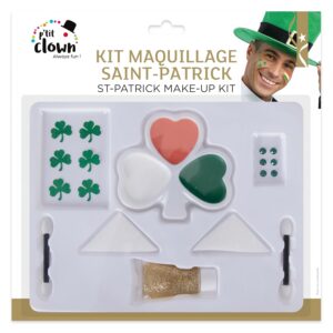 P'TIT CLOWN - Maquillage Saint Patrick, Thème Irlandais - Soutien Festif à l'Irlande, Utilisation Facile, Lavable, Idéal pour Tous (Palette de maquillage)