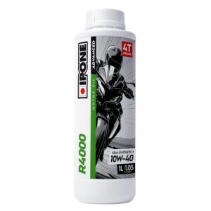 IPONE - Huile Moto 4 Temps 10W40 R4000 RS - Semi-Synthétique avec Esters - Haute Performance pour les Motos de Route -Protection Optimale du Moteur et de la Boite de Vitesses - Bidon 1L
