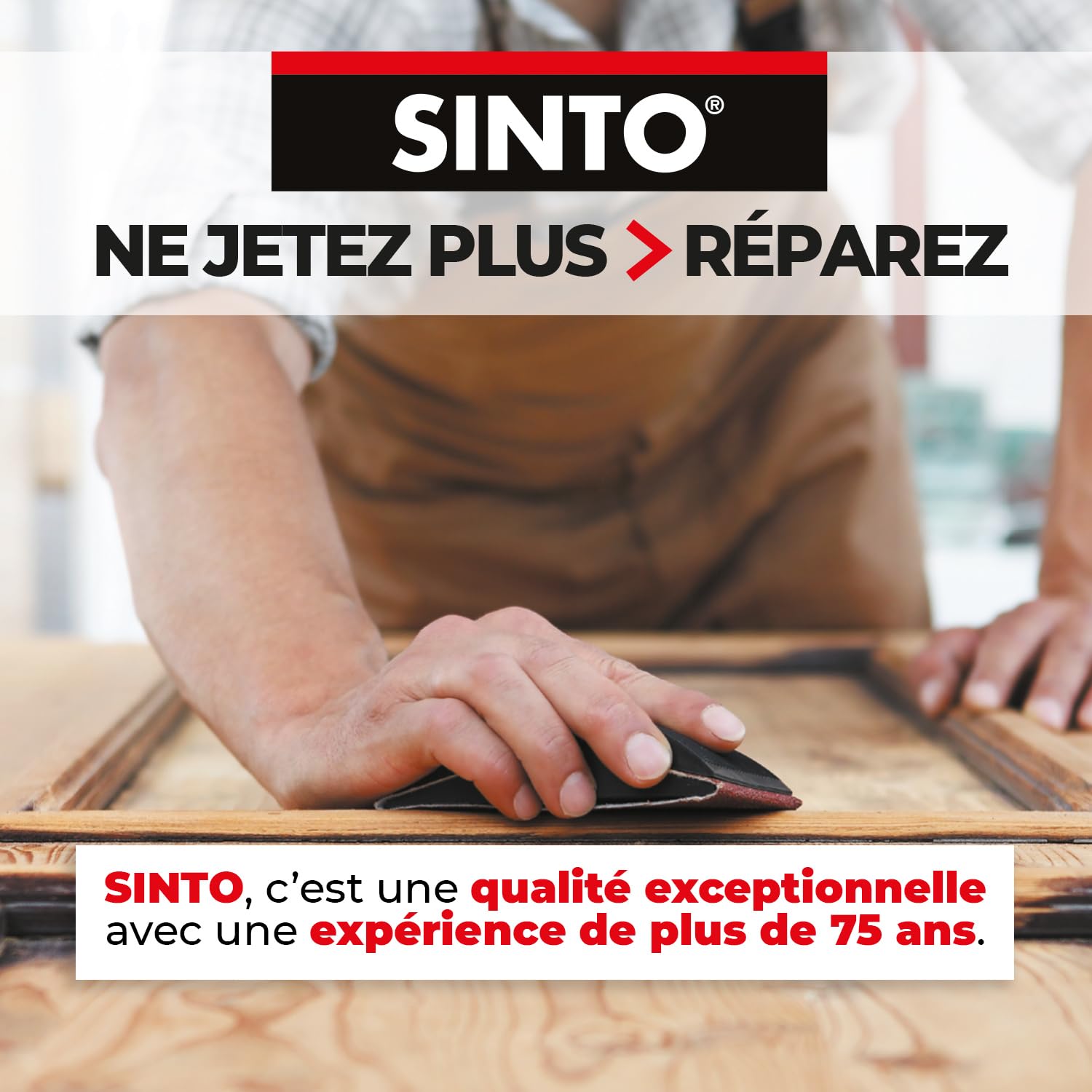 SINTOBOIS — Pâte à bois charges lourdes sapin 550g – Image 5