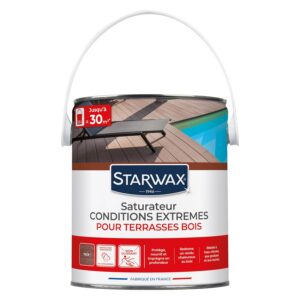 STARWAX Saturateur haute protection pour terrasses en bois 2,5L Teck