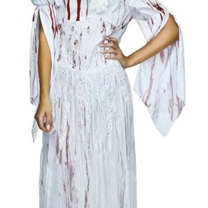 P'TIT CLOWN - Costume Mariée Sanglante - Marié Ensanglanté - Déguisement Bloody Adulte Parfait pour Halloween, Fêtes Costumées et Évènements à Thème (Mariée sanglante, L-XL)