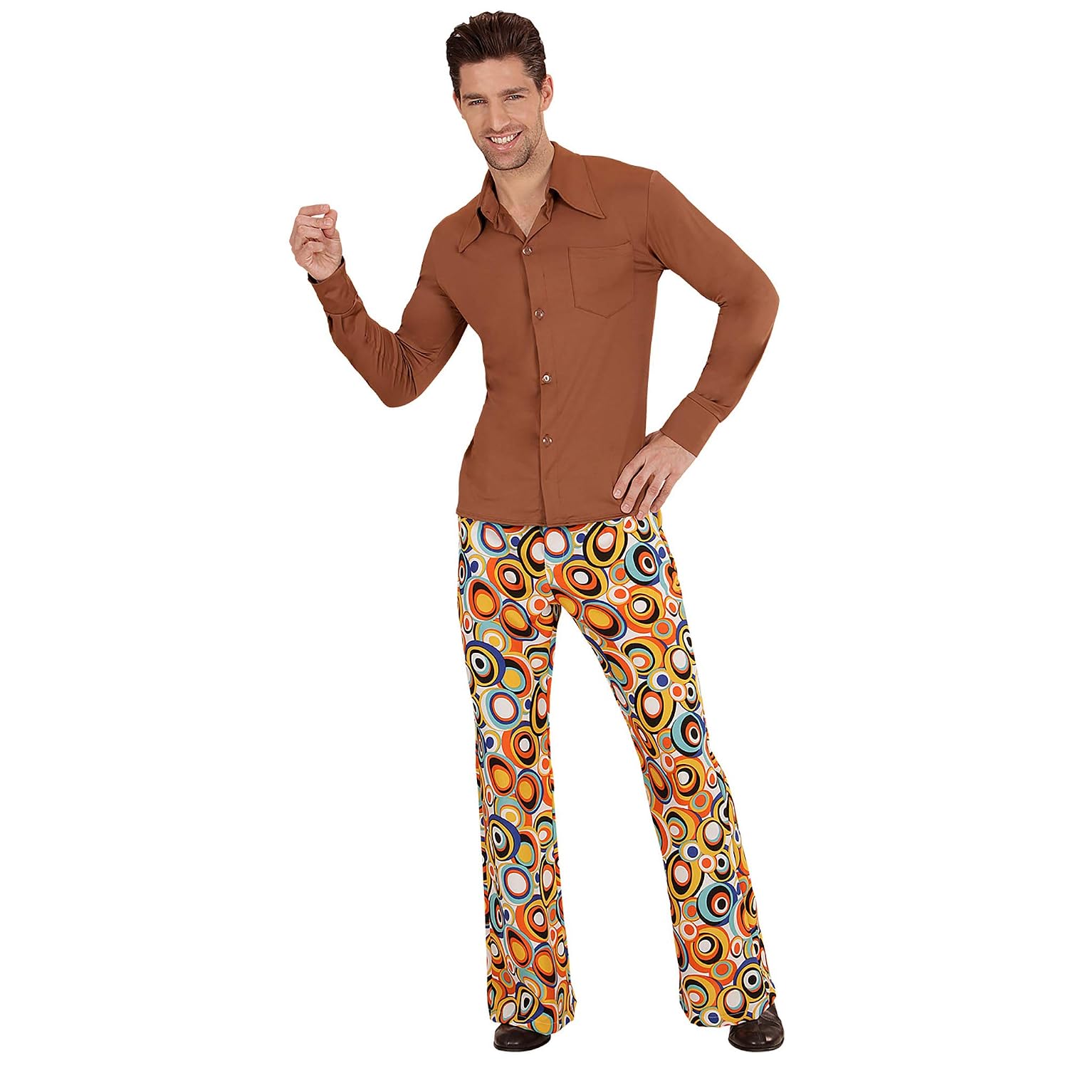 W WIDMANN MILANO — Chemise années 70 homme marron S/M – Image 4