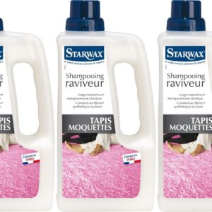 STARWAX Shampooing Raviveur pour Tapis et Moquettes - 3x 1L - Idéal pour Nettoyer en Profondeur les Moquettes et les Tapis