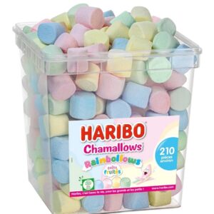 HARIBO - Tubo Chamallows Rainbollows - Bonbons Guimauves Fruités - Sans Gluten & Sans Colorants Artificiels - Boîte de 210 Bonbons