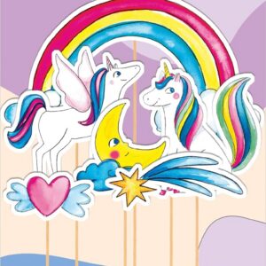 Alternative view of CAM ET LEON — Décoration d’Anniversaire Licorne Pique à gâteau x6