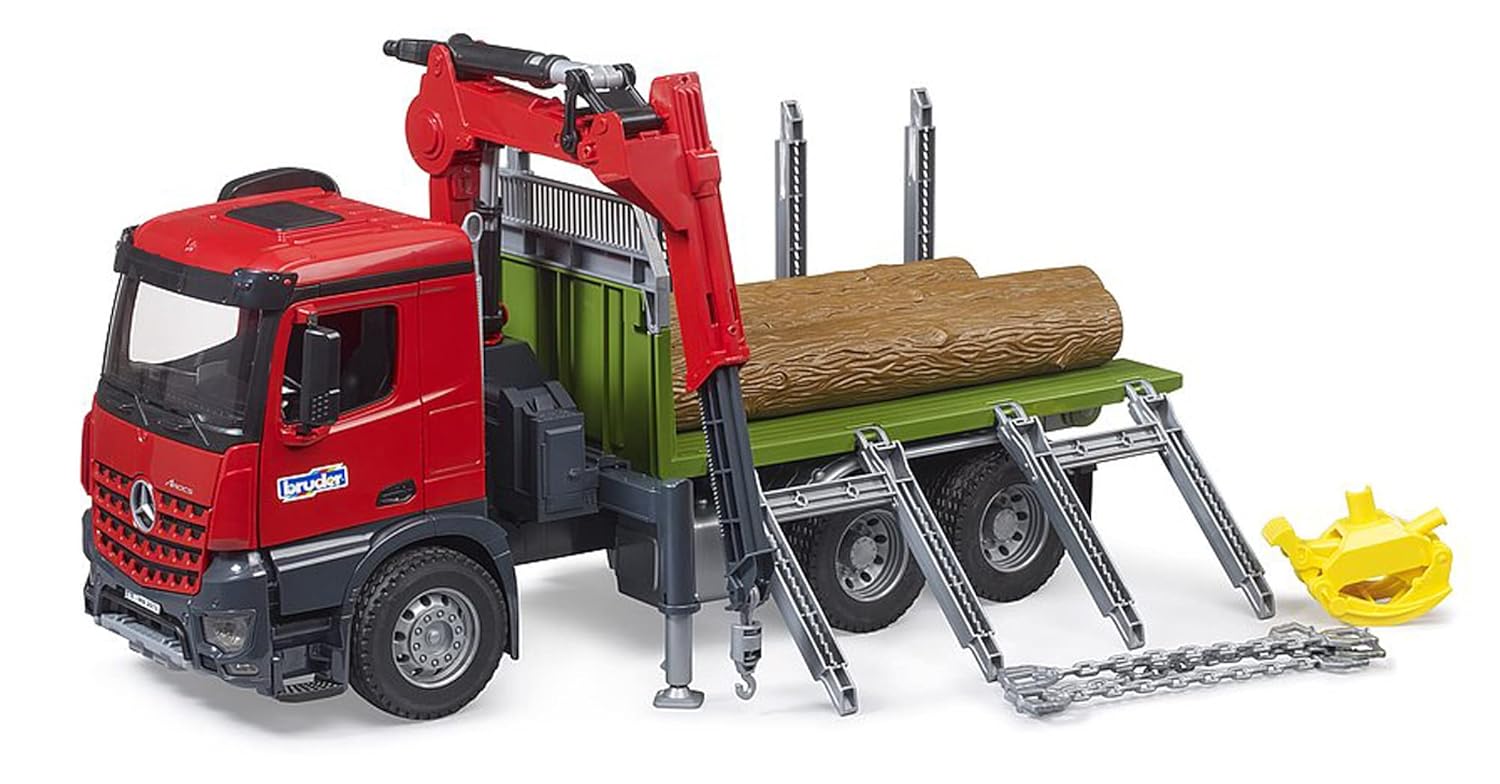BRUDER MB Arocs — Camion de transport de bois avec grue – Image 2
