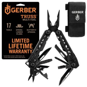 Gerber Pince multifonctions avec étui Truss, Noir, 17 outils en 1, 30-001780