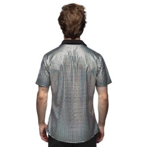 Alternative view of BOLAND — Chemise Disco argentée homme taille L 52/54