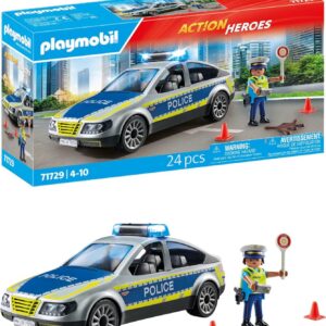 PLAYMOBIL | Action Heroes | Voiture de Patrouille de Police | Voiture de Police | Voiture Jouet | Jouet pour Enfants à partir de 4 Ans | 71729