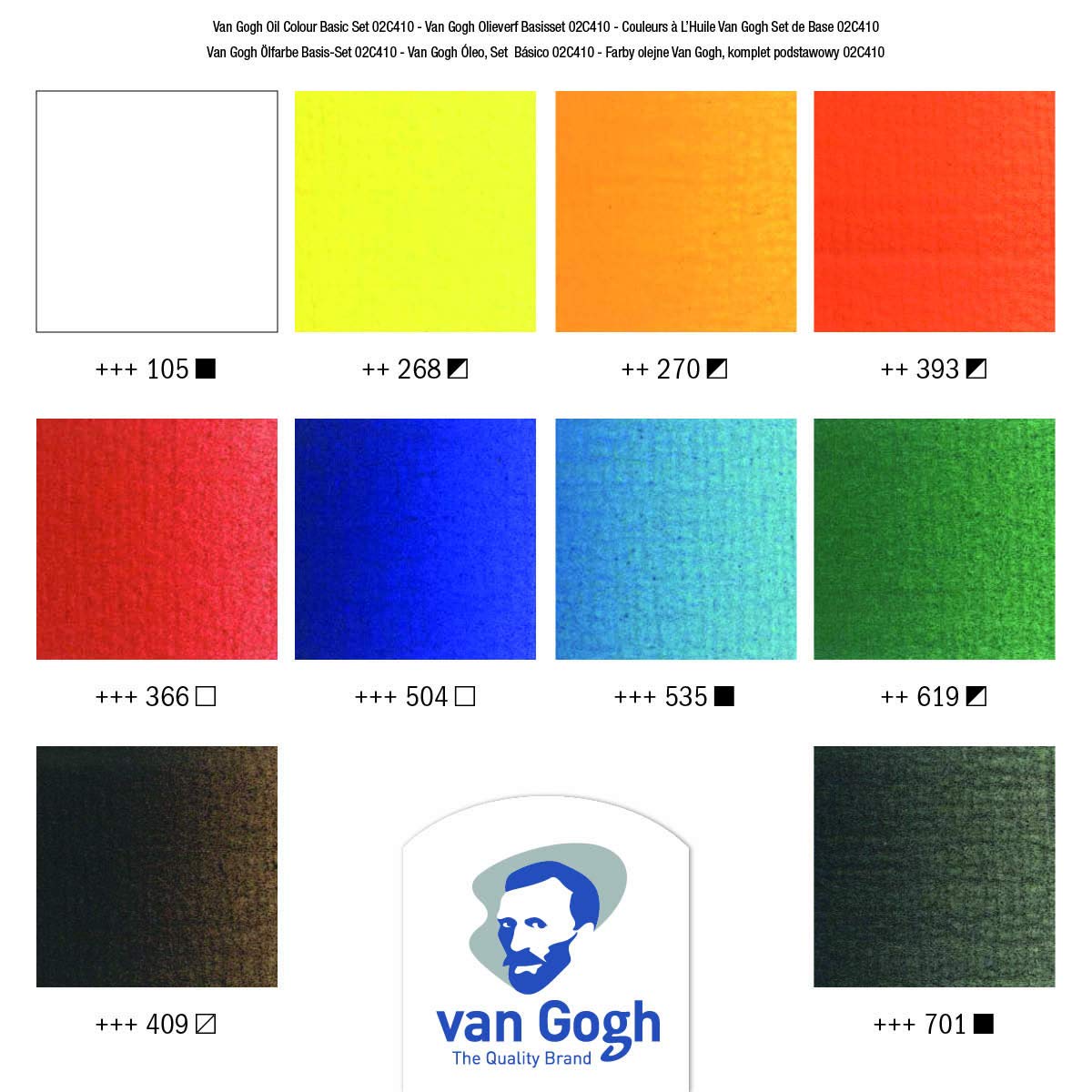 VAN GOGH — Set de base couleurs à l'huile 10x20ml – Image 3