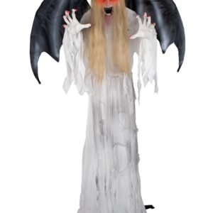 P'tit Clown - Automate Halloween - Animatronique - Animatronics - Décoration Animé, Sonore et Lumineuse - Parfaite pour Une Déco Effrayante - Piles Non incluses (Furie Blanche, 170 cm)