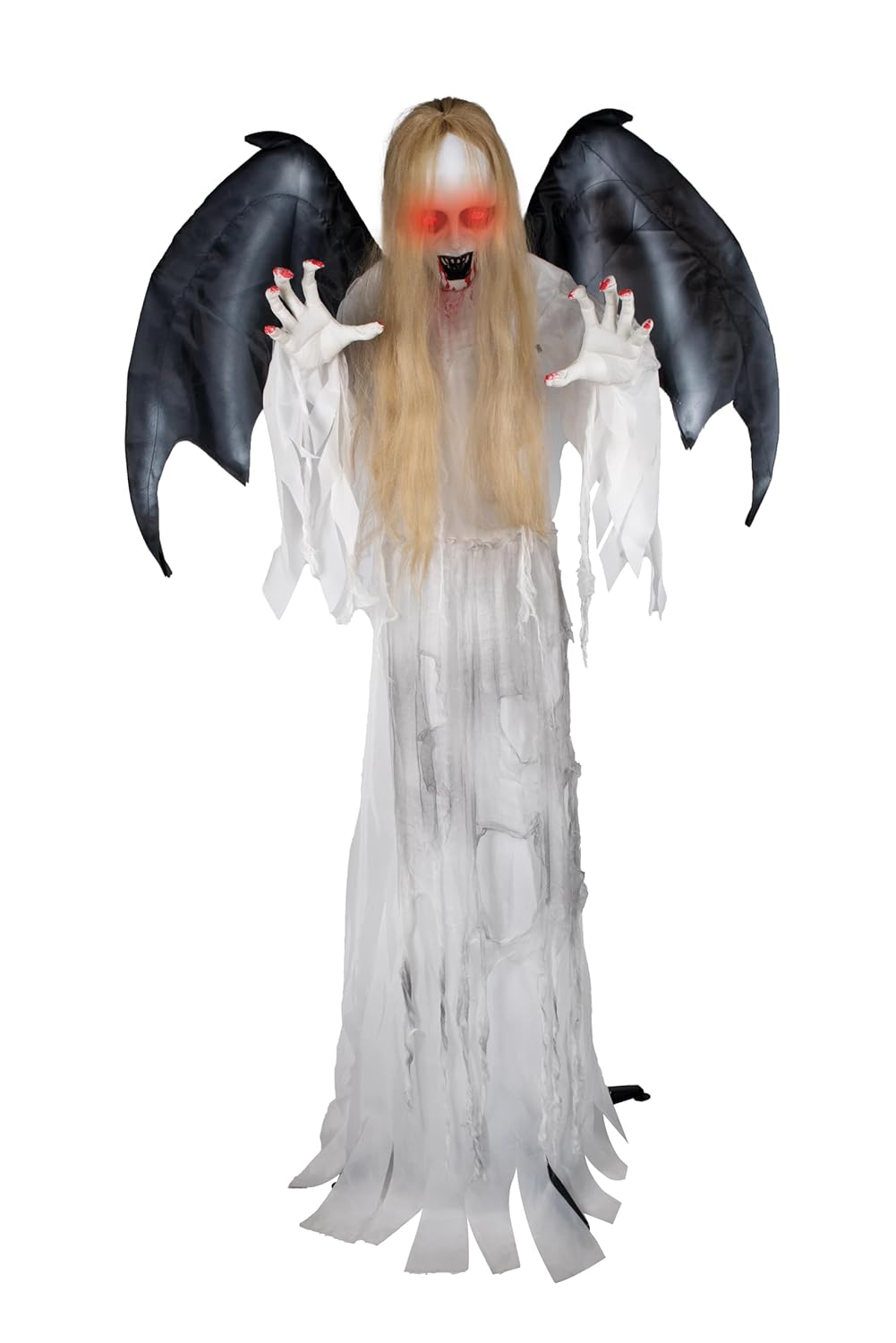 P'tit Clown - Automate Halloween - Animatronique - Animatronics - Décoration Animé, Sonore et Lumineuse - Parfaite pour Une Déco Effrayante - Piles Non incluses (Furie Blanche, 170 cm)