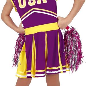 FIESTAS GUIRCA, S.L. Déguisement de Pom Pom Girl Lila pour Fille L-(10/12 Ans)