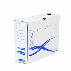 Fellowes Bankers Box Basic Lot de 25 Boîtes d'archives A4 10 cm Bleu/Blanc