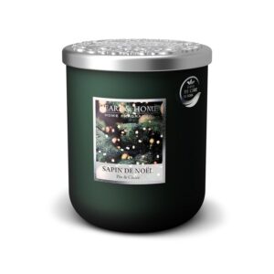 HEART & HOME - Bougie Parfumée à Base de Cire Naturelle de Soja pour la Maison - Grande jarre Sapin de noël - Durée de combustion 75h - Cadeau, Décoration et Parfum pour la Maison - Pot en verre