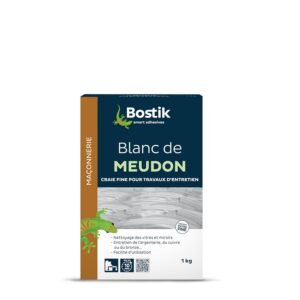 BOSTIK Blanc de Meudon - Naturel- Idéal Pour Argenterie, Vitres et Miroirs - Boîte De 1kg
