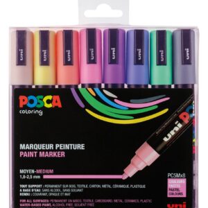 POSCA Set 8 MARQUEURS PC5M Pochette Pastel