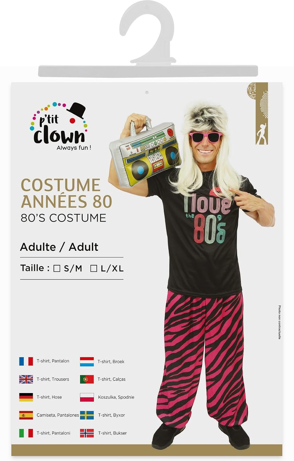 P'TIT CLOWN — Costume années 80 homme S/M – Image 5
