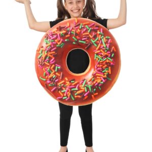 P'TIT CLOWN - Déguisement Humouristique Enfant - Costume Pizza, Frites, Hotdog, Burger - Tunique - Unisexe - Parfait pour Carnaval, Halloween, Cosplay, Anniversaires - Taille Unique (Donut)