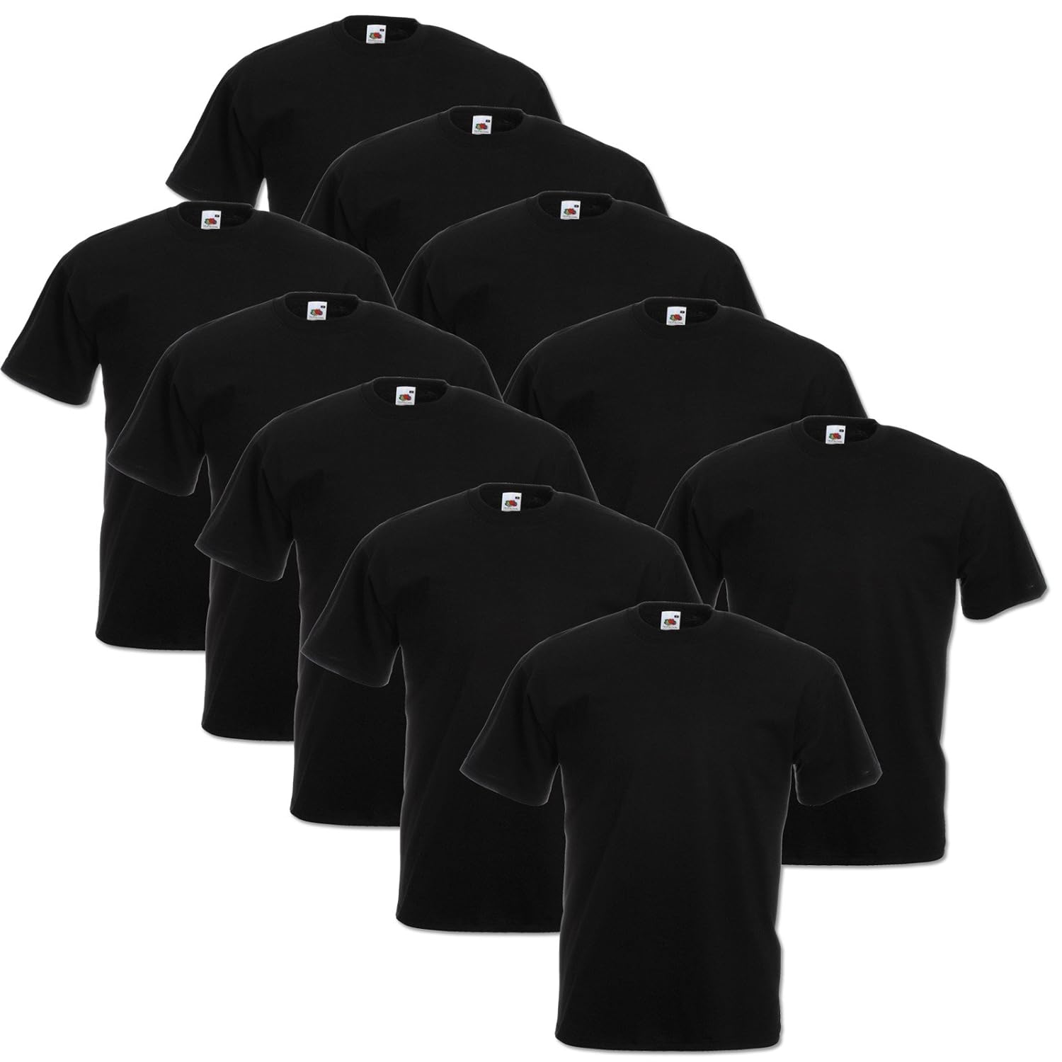 Fruit of the Loom Lot de 10 T-shirts Taille : S-5XL Plusieurs couleurs L schwarz