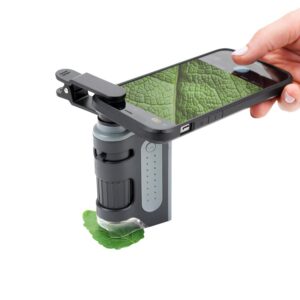Carson MicroBrite Pro microscope de poche à LED avec adaptateur smartphone clip pour digiscopie | Jouet STEM pour enfants (MM-350)