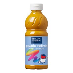 Lefranc Bourgeois - Gouache liquide Redimix pour enfants - Bouteille 500ml - Ocre jaune