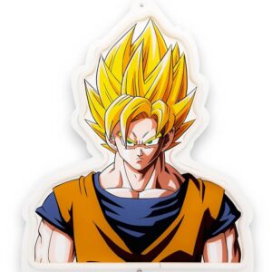 Teknofun - Licence Officiel Dragon Ball Z - Décoration lumineuse style néon GOKU Super Sayan 40 cm - Décoration lumineuse - câble USB (inclus) - Livré avec 2 supports - Dès 14 ans - 811415
