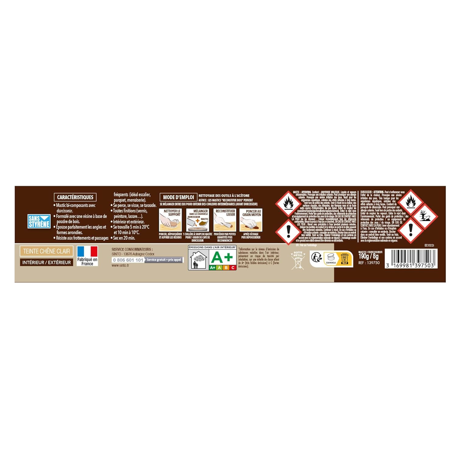 SINTOBOIS — Pâte à bois chêne clair 190g – Image 6