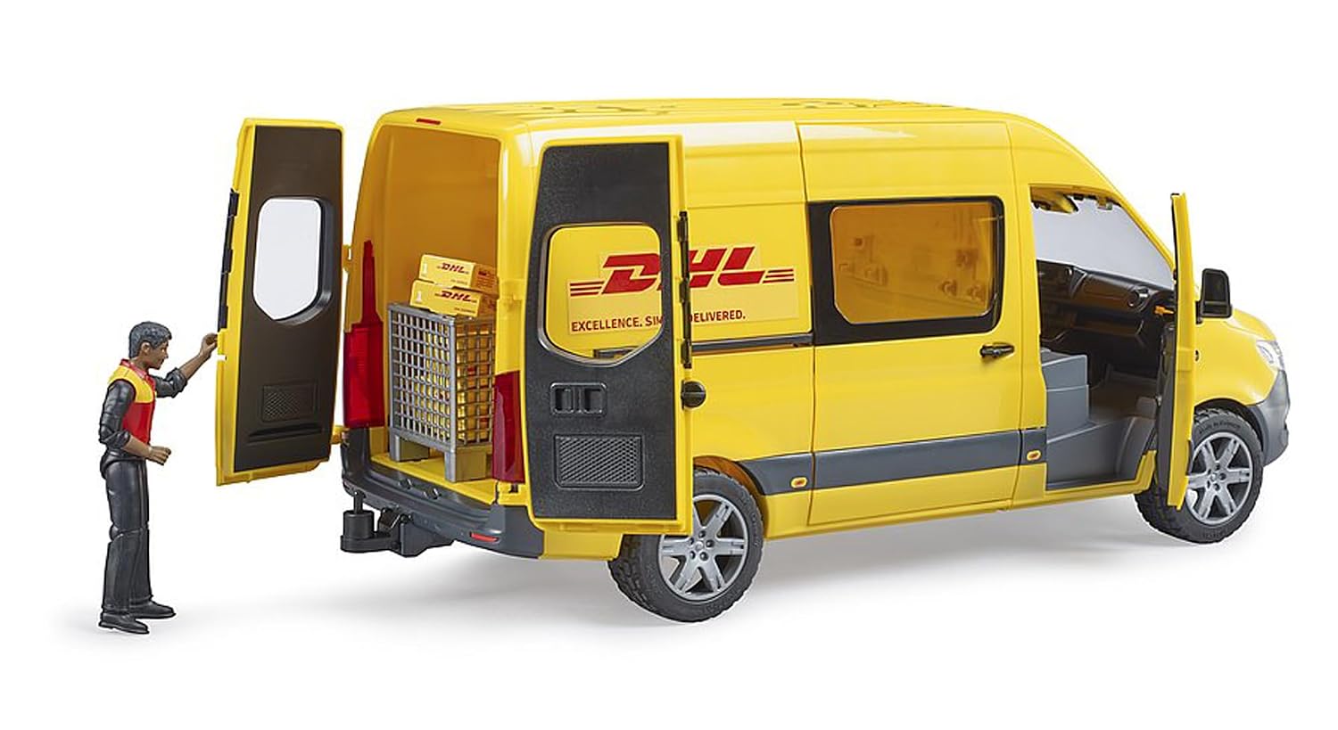 BRUDER MB Sprinter DHL — Camionnette avec chauffeur et colis – Image 3