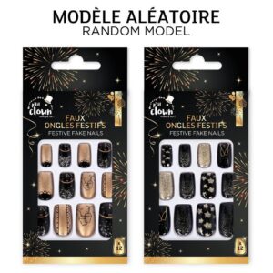 Alternative view of P'TIT CLOWN — Faux ongles or et noir 2 modèles aléatoires