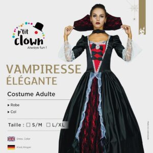 Alternative view of P'TIT CLOWN — Déguisement Vampiresse Adulte