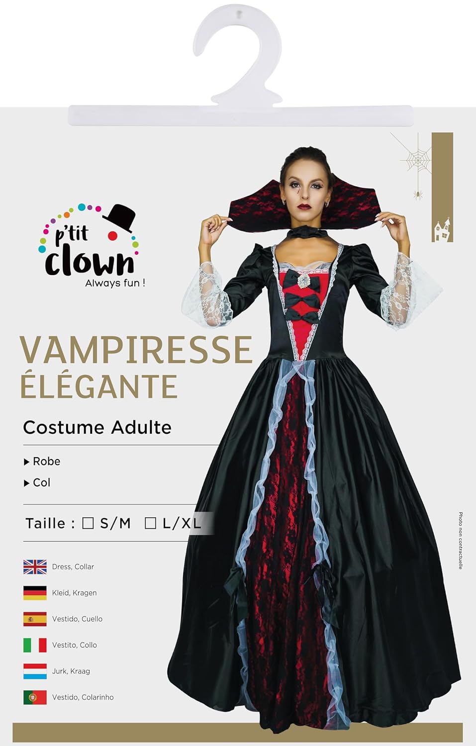 P'TIT CLOWN — Déguisement Vampiresse Adulte – Image 2