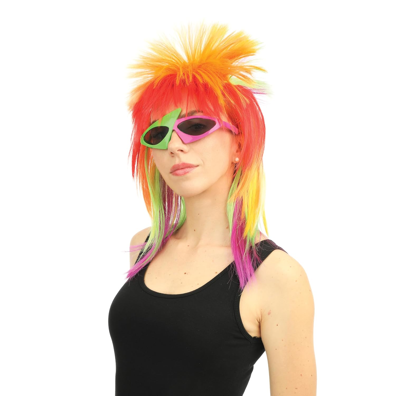 P’TIT CLOWN — Perruque Punk Multicolore Années 80 – Image 3