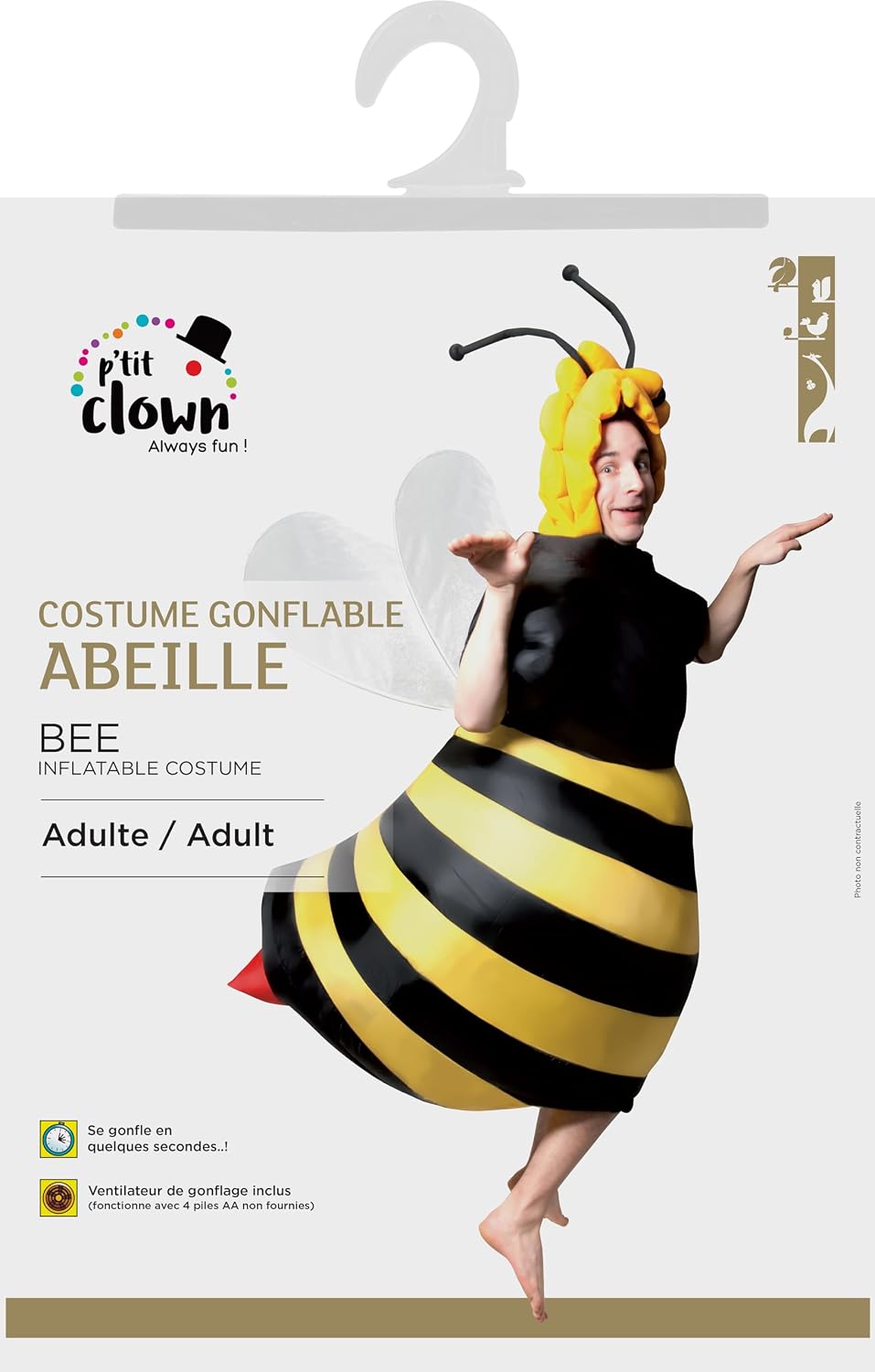 P'TIT CLOWN — Costume Gonflable Abeille Taille Unique – Image 5