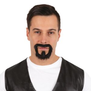 P’TIT Clown - 22703 - Moustache de Déguisement Biker - Fausse Moustache Adhésive - Facile à Coller - Accessoire Costume Carnaval, Halloween, Cosplay, Film, Spectacle, Fêtes Costumées - Noir