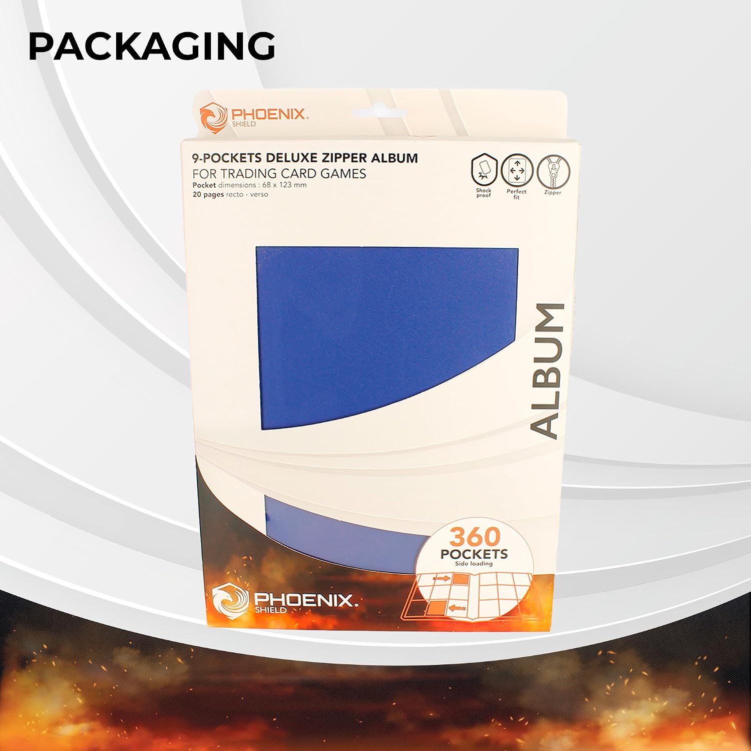 PHOENIX SHIELD Deluxe — Album zip 9 poches 360 cartes Bleu – Image 3