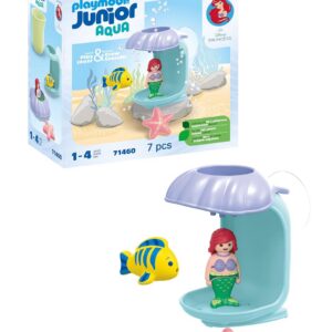 Playmobil 71460 Junior & Disney : Ariel avec Coquillage de Bain - Comprend Un Poisson et Un Coquillage - Jouet fabriqué à partir de matière d'origine végétale - Dès 12 Mois