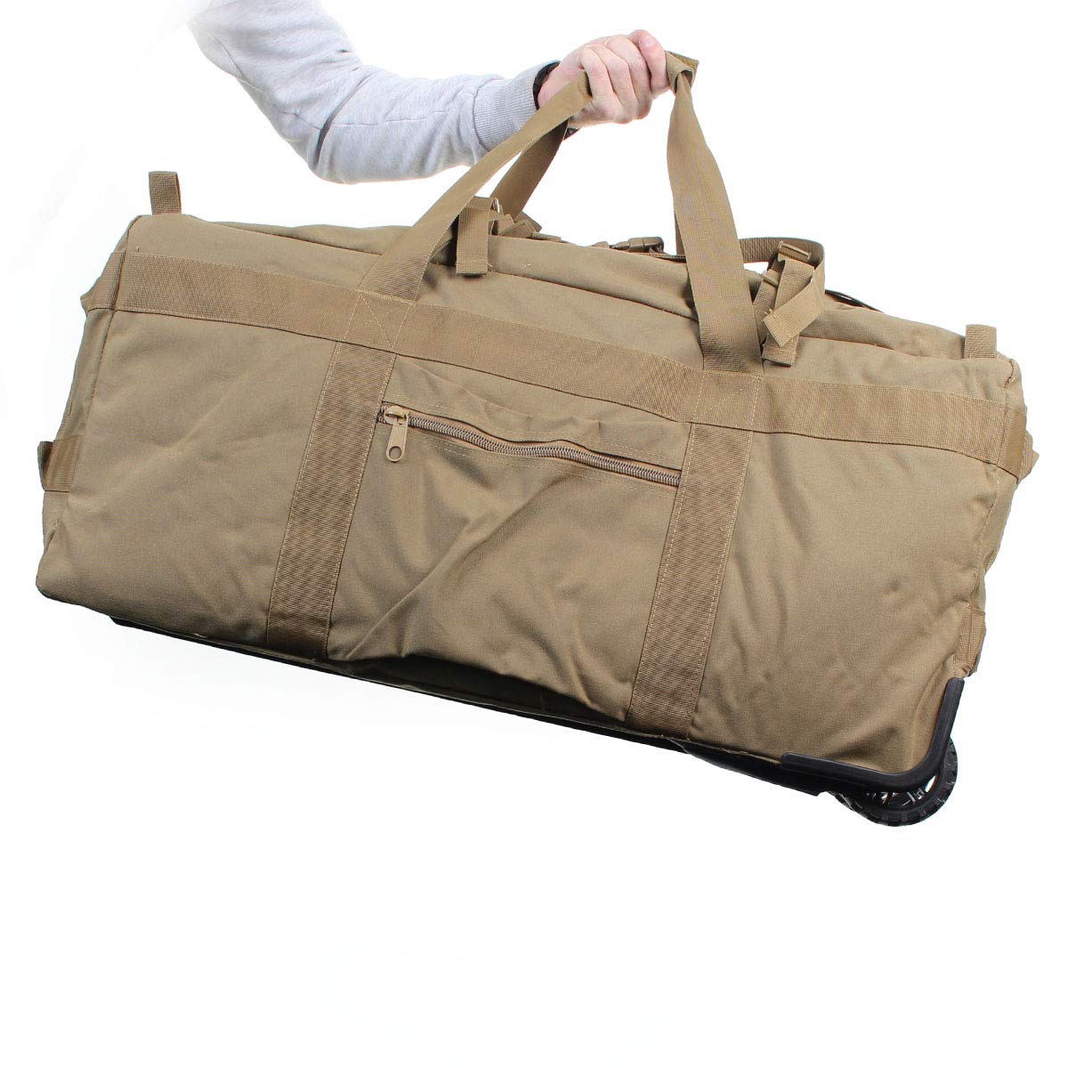 MIL-TEC — Sac de transport Duffel à roulettes Coyote – Image 2
