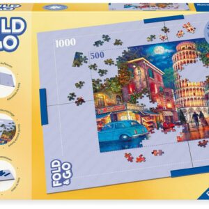 Ravensburger - Plateau de Puzzle en Carton Pliable - Pinces de Fixation - pour Puzzle Jusqu'au 1000 pièces - Montez, Assemblez, Rangez - 17971