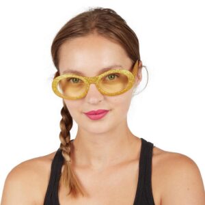 P'TIT CLOWN - 24581 - Lunette Paillettes Fantaisie - Accessoire de Déguisement - Parfait pour Carnaval, Fêtes à Thèmes, Festivals, Soirées Costumées - Coloris Aléatoire - Vendu à l'Unité - Plastique