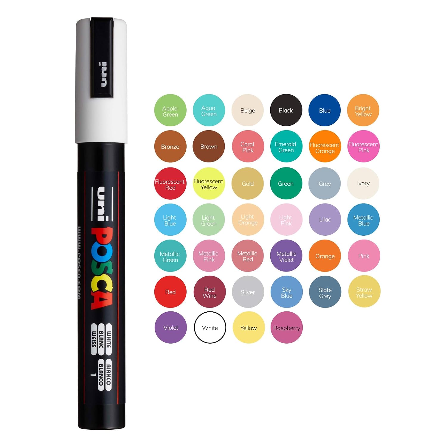 Uni-Ball Posca-marqueur Uni-Ball Posca Pointe Extra Fine 0,7 Vert Metallise – Image 3