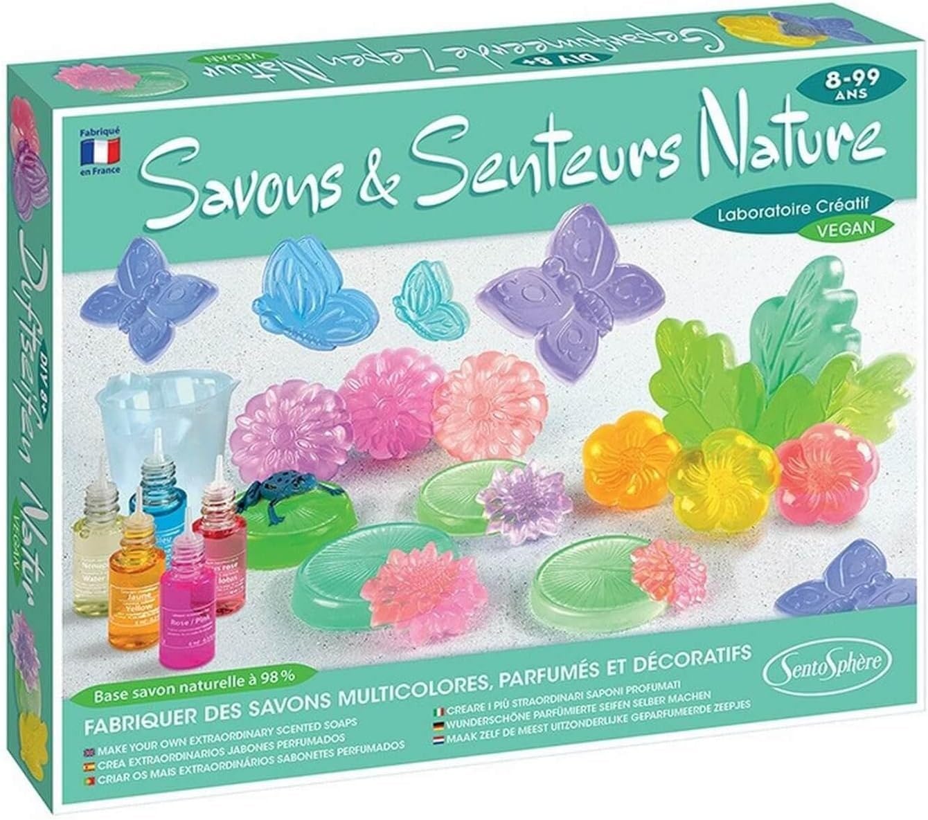 Sentosphère - Savons et Senteurs Nature - Coffret de savonnettes - kit DIY - Nénuphar, lotus, papillons ou grenouilles - A partir de 8 ans - 224