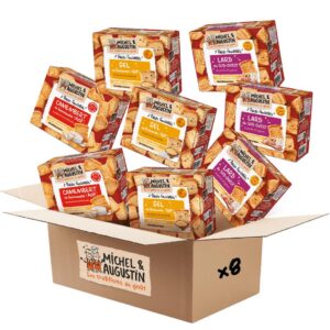 Michel & Augustin – Coffret Petits Feuilletés Apéritifs 8×80g – Camembert, Lard, Sel de Guérande – Idéal à Partager, Coffret Terroir, Cadeau Gourmand