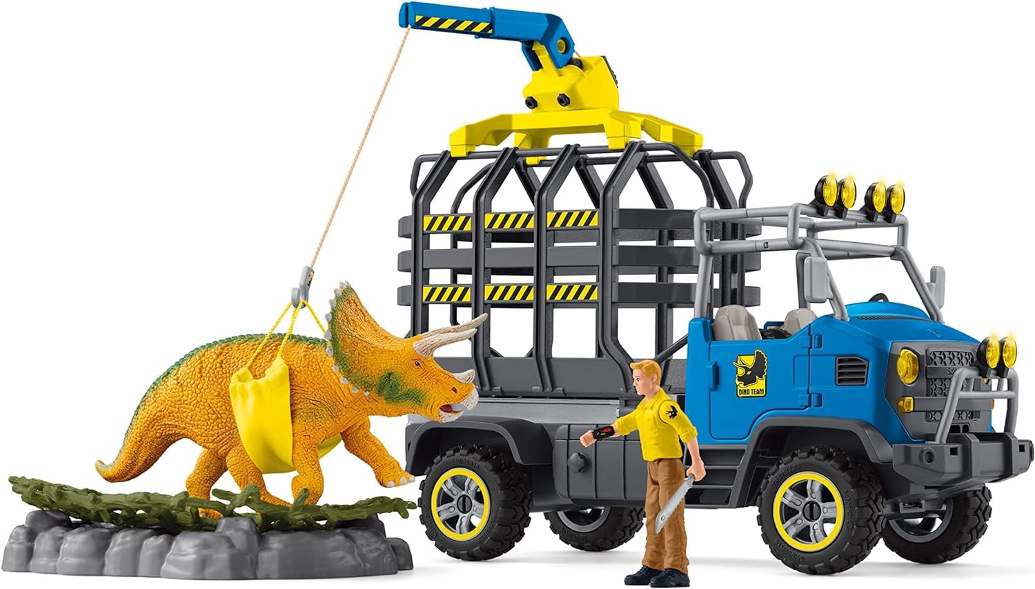 Schleich 42565 Dinosaurs – Mission de Transport Dino, Coffret de 43 pièces avec Figurine tricératops et Camion de Transport, Jouets Dinosaures pour Enfants dès 4 Ans
