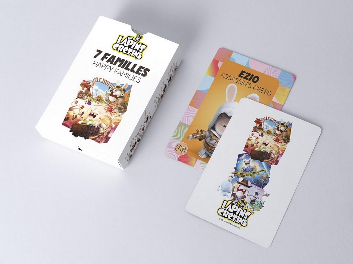 P’TIT CLOWN - Accessoires Décoration d’Anniversaire Enfant - Lapins Crétins™ - Licence Officielle - Assiettes, Gobelets, Serviettes, Confettis, Sachets (Jeu de Cartes des 7 Familles)