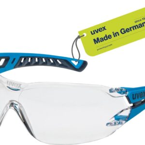 Uvex Lunettes de protection Pheos Nxt - Technologie supravision excellence - Sans métal, anti-buée et anti-rayures - Taille unique - Bleu/anthracite, transparent
