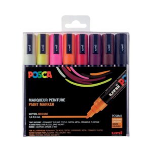 POSCA PC-5M — Set de 8 Marqueurs couleurs chaudes